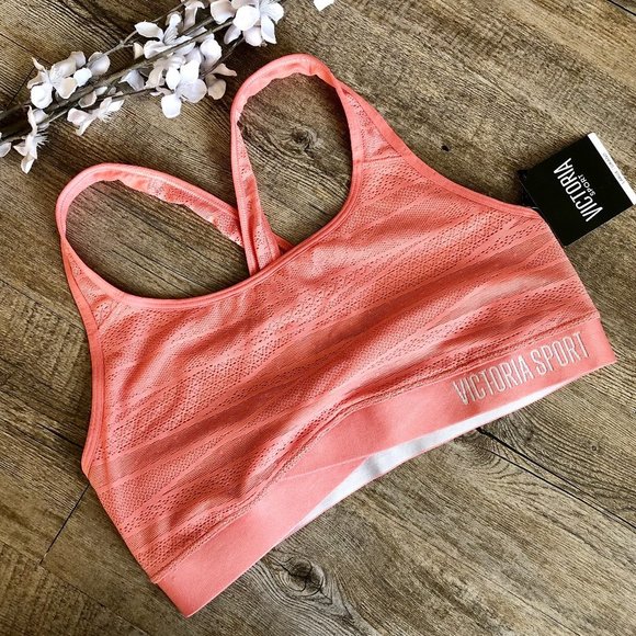 **NEW** 2/$30 || VSX The Player Peach Racerback Sports Bra Large - Picture 1 of 7